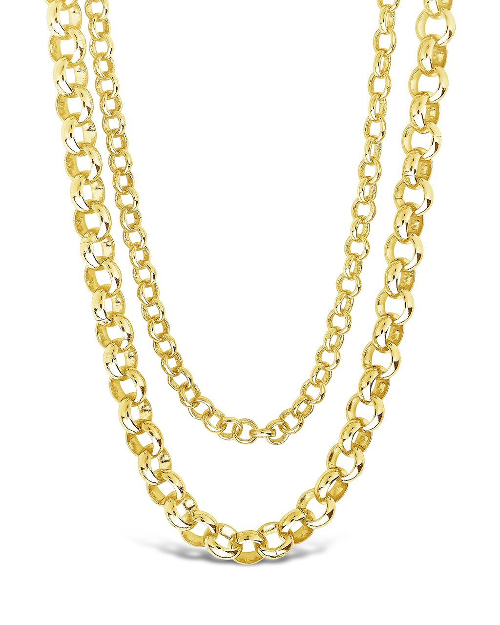 Bold Layered Rolo Chain Necklace by Sterling Forever