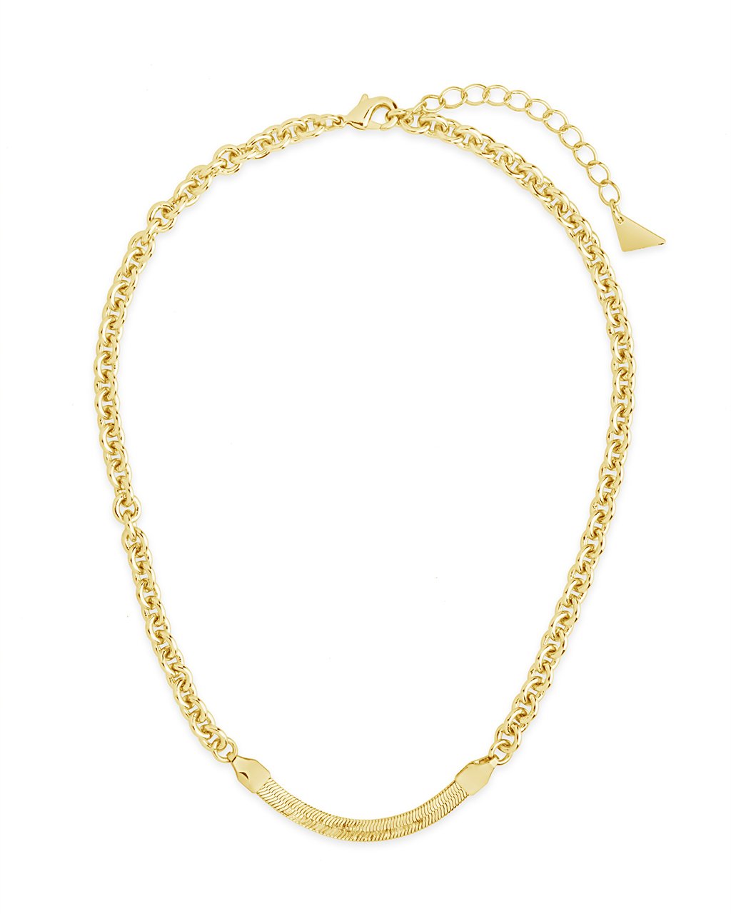 Marzia Herringbone & Rolo Chain Necklace by Sterling Forever