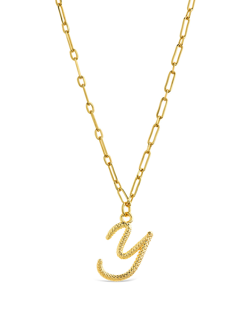 Textured Initial Charm Pendant Necklace by Sterling Forever