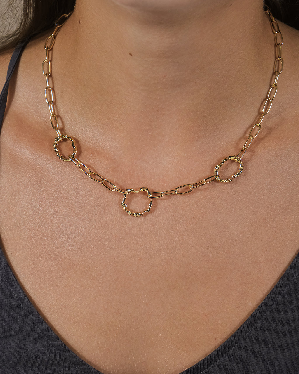 Ira Hammered Chain Necklace by Sterling Forever