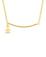 Sterling Silver Polished Bar & Star Drop Necklace by Sterling Forever