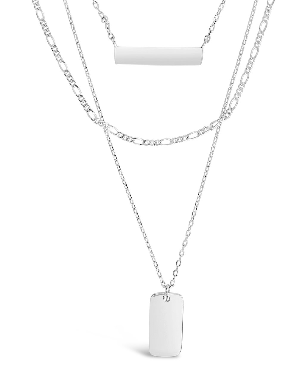 Sterling Silver Layered Bar Necklace by Sterling Forever