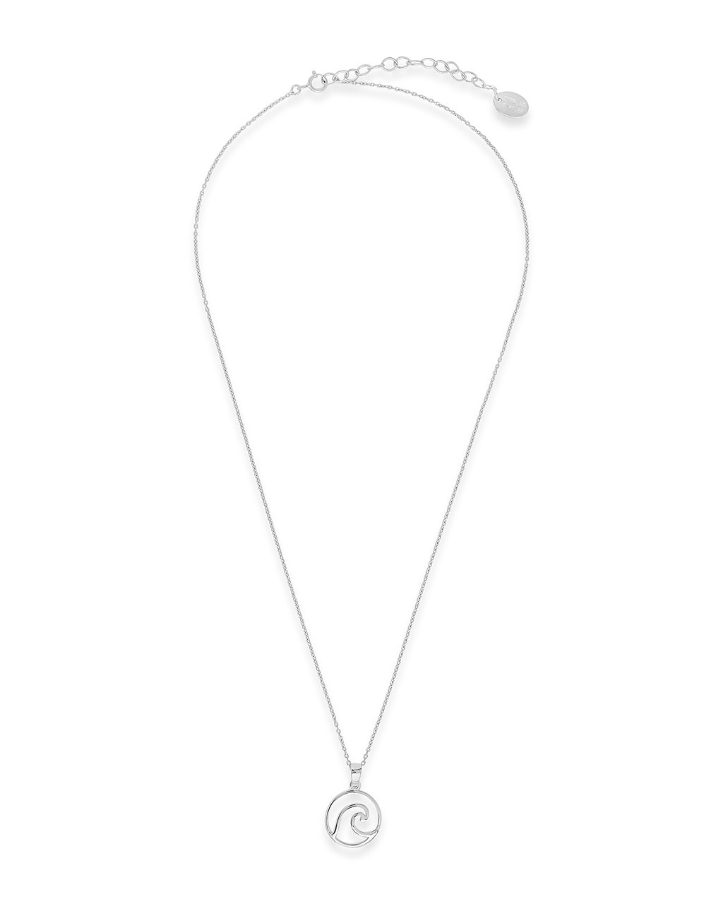 Sterling Silver Circle Wave Necklace by Sterling Forever