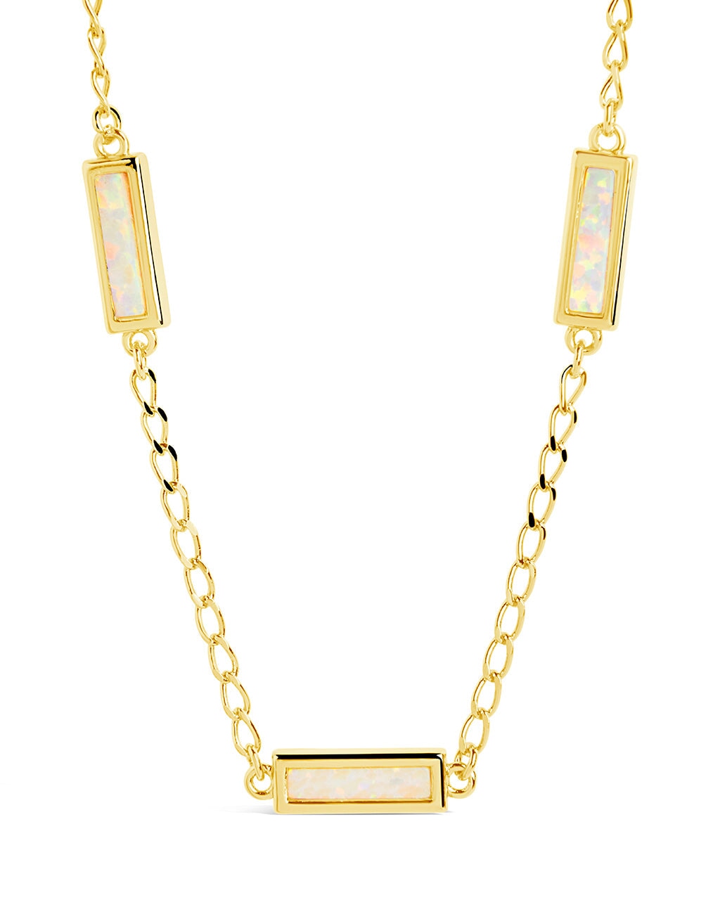 Pavati Gemstone Station Necklace by Sterling Forever