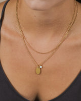 Isla Bezel Opal & Chain Layered Necklace by Sterling Forever