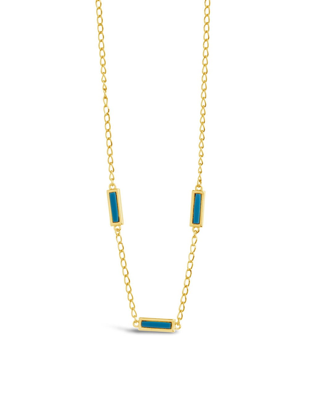 Pavati Gemstone Station Necklace by Sterling Forever