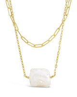 Chain Link and Pearl Layered Necklace by Sterling Forever