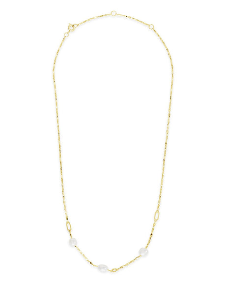 Dainty Pearl Chain Necklace by Sterling Forever