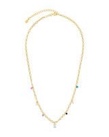 Ula CZ & Enamel Charm Necklace by Sterling Forever