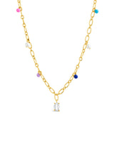 Ula CZ & Enamel Charm Necklace by Sterling Forever