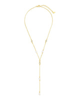 Tyra CZ & Pearl Lariat Necklace by Sterling Forever