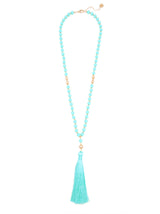 Faye Beaded Tassel Necklace by ZENZII