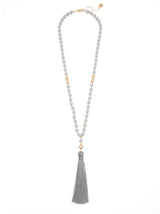 Faye Beaded Tassel Necklace by ZENZII