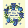 Therapeutic Christmas Colouring book VI: 50 one sided Christmas colouring Stress Relief pictures for Adults, Blue Wreath & Bauble Soft paper back cove