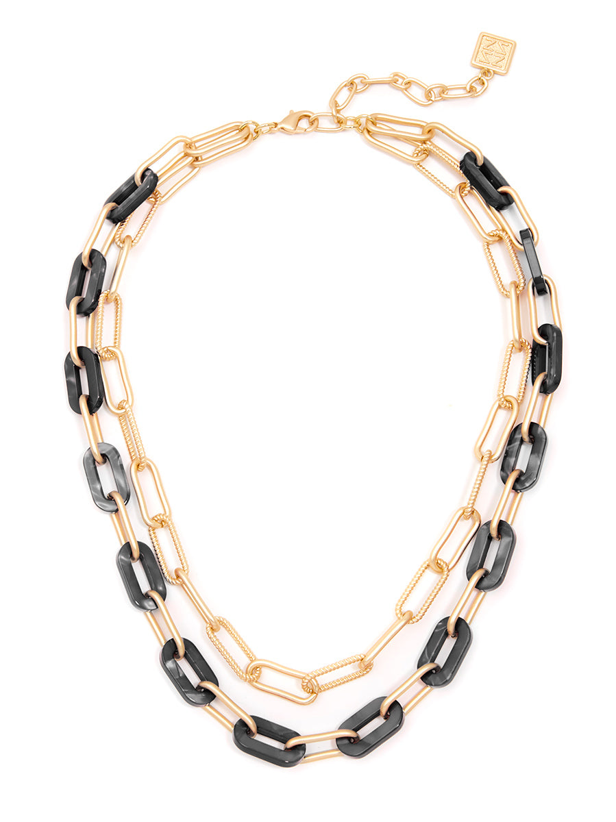 Lenna Layered Links Necklace by ZENZII