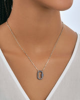 Pave CZ Carabiner Lock Necklace by Sterling Forever