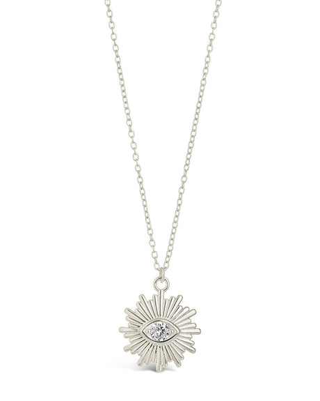 CZ Evil Eye Burst Pendant Necklace by Sterling Forever