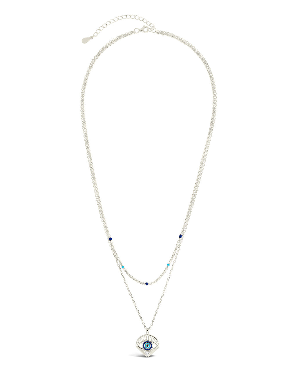 Alessandra CZ & Enamel Evil Eye Layered Necklace by Sterling Forever