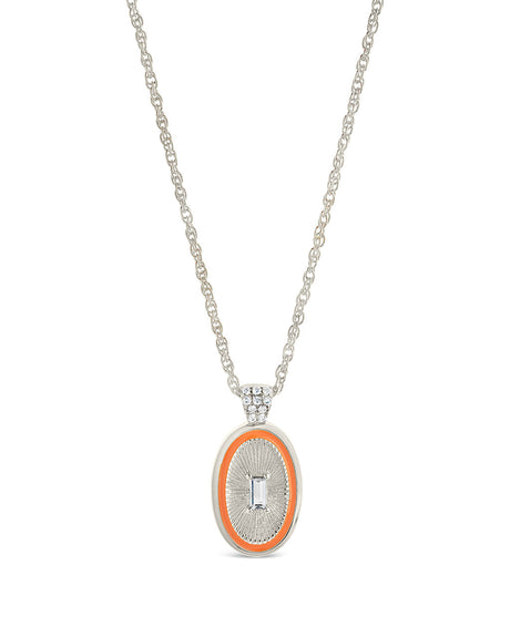 Sanaa CZ & Enamel Pendant Necklace by Sterling Forever