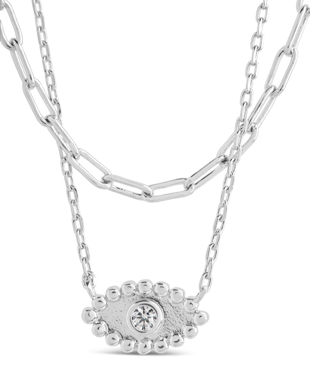 Maya CZ Evil Eye Layered Necklace by Sterling Forever