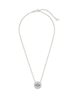 CZ Evil Eye Disk Pendant Necklace by Sterling Forever