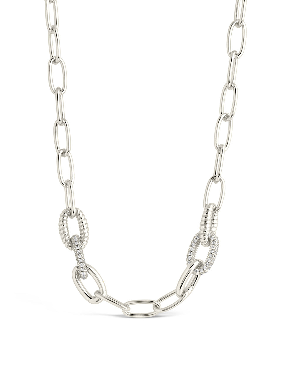 Samar CZ-Encrusted Chain Link Necklace by Sterling Forever