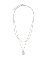 Roslyn CZ Molten Metal Charm Layered Necklace by Sterling Forever