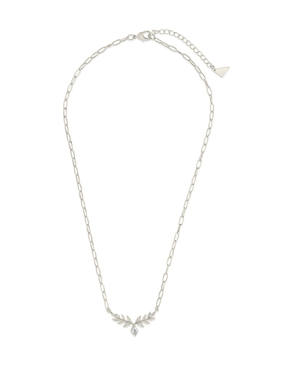 Sicily CZ Leaf Necklace by Sterling Forever