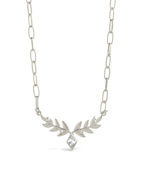 Sicily CZ Leaf Necklace by Sterling Forever