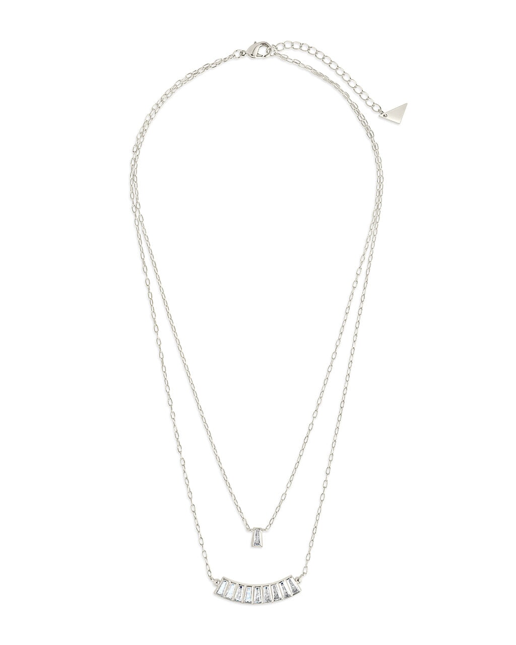 Lillian CZ Row & Charm Layered Necklace by Sterling Forever