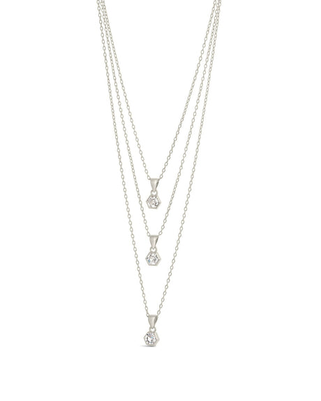 Gia CZ Charm Layered Necklace by Sterling Forever