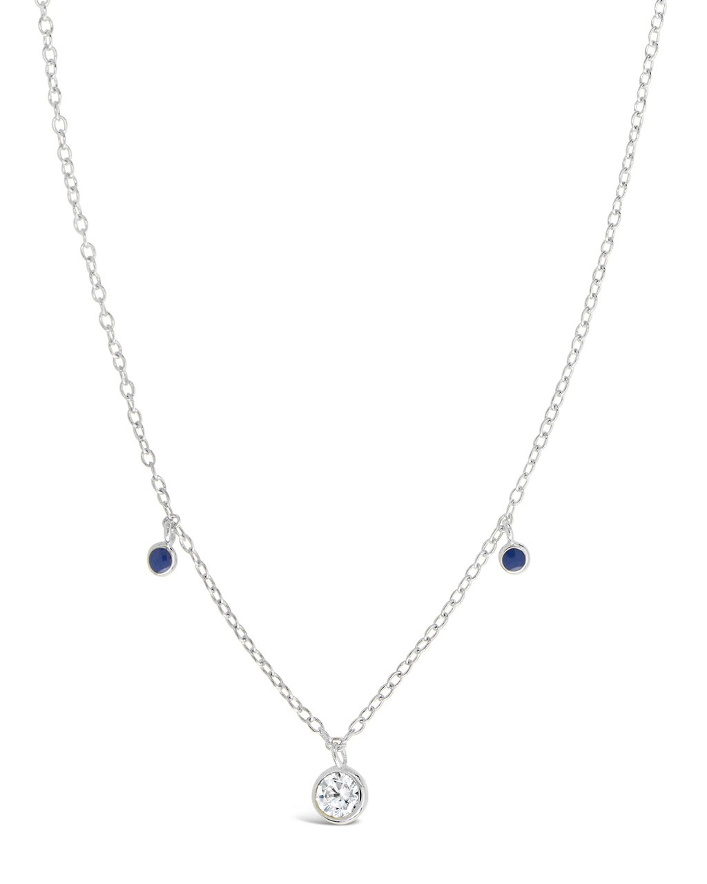 Sterling Silver Enamel & CZ Charm Necklace by Sterling Forever