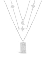 Moon, Star, & Tarot Card Layered Necklace by Sterling Forever