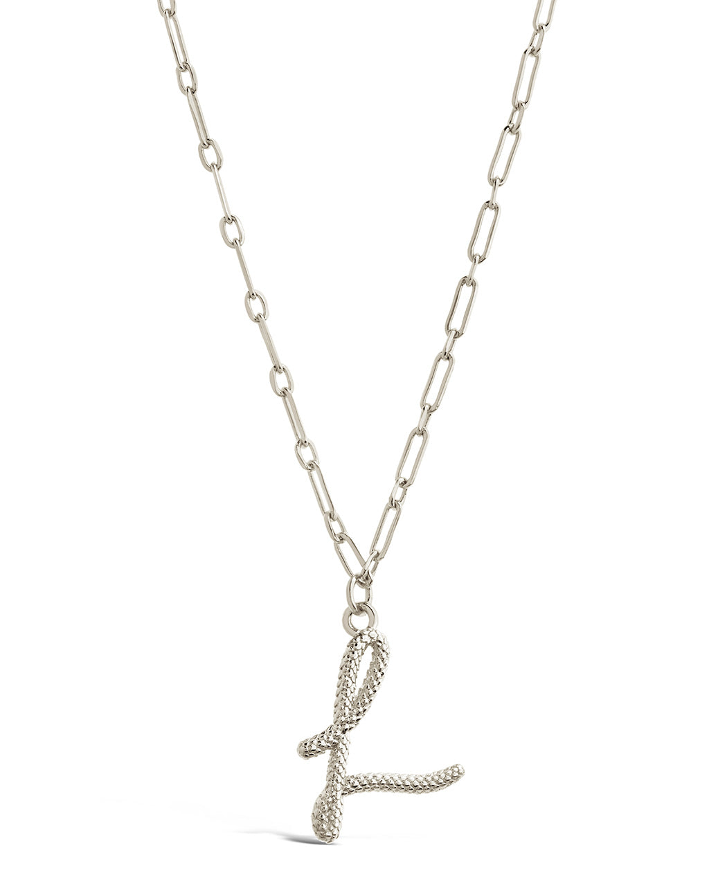 Textured Initial Charm Pendant Necklace by Sterling Forever