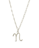 Textured Initial Charm Pendant Necklace by Sterling Forever