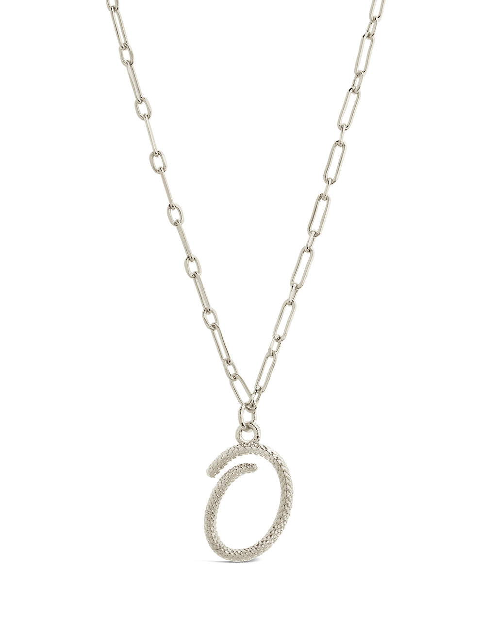 Textured Initial Charm Pendant Necklace by Sterling Forever