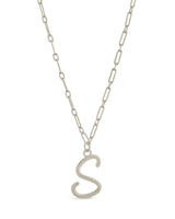 Textured Initial Charm Pendant Necklace by Sterling Forever