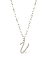 Textured Initial Charm Pendant Necklace by Sterling Forever