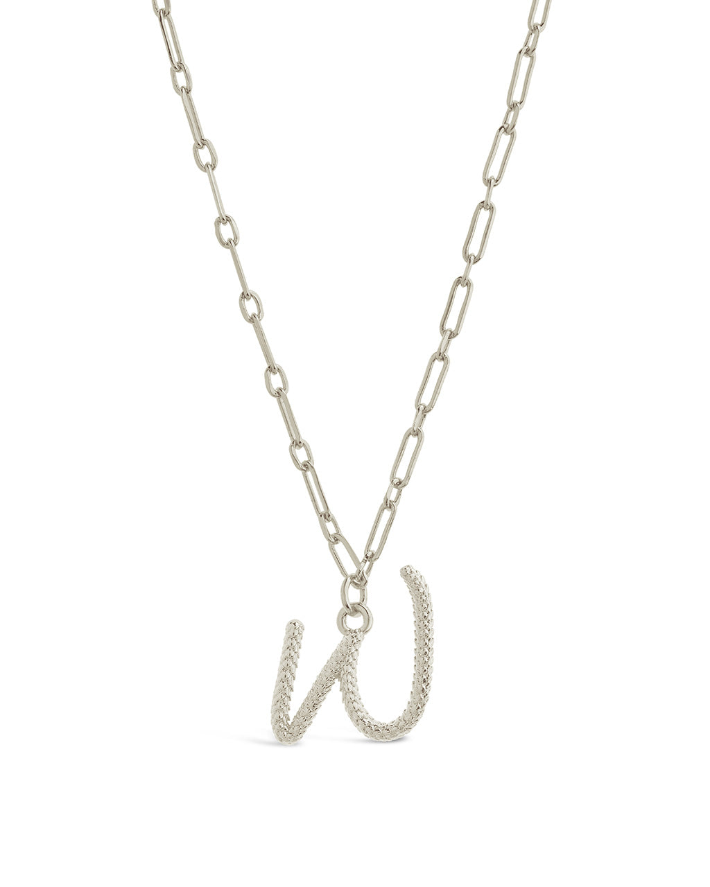 Textured Initial Charm Pendant Necklace by Sterling Forever