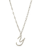 Textured Initial Charm Pendant Necklace by Sterling Forever