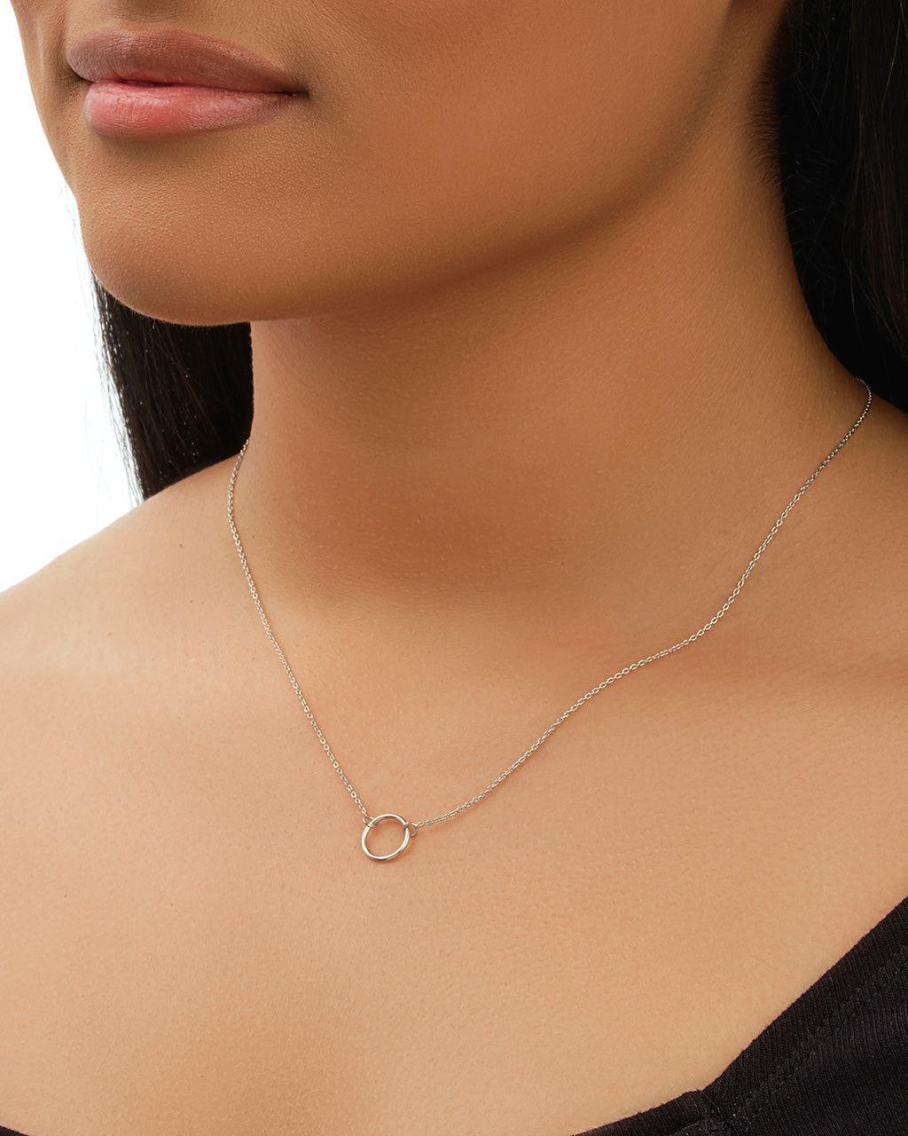 Sterling Silver Open Circle Necklace by Sterling Forever