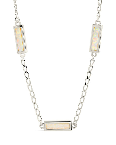 Pavati Gemstone Station Necklace by Sterling Forever