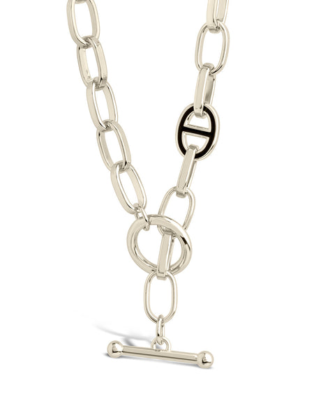 Brynlee Enamel Anchor Chain Toggle Necklace by Sterling Forever