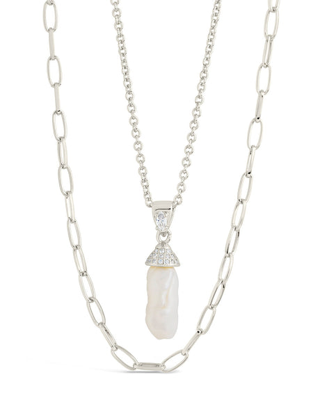 Nerissa Pearl & Chain Layered Necklace by Sterling Forever