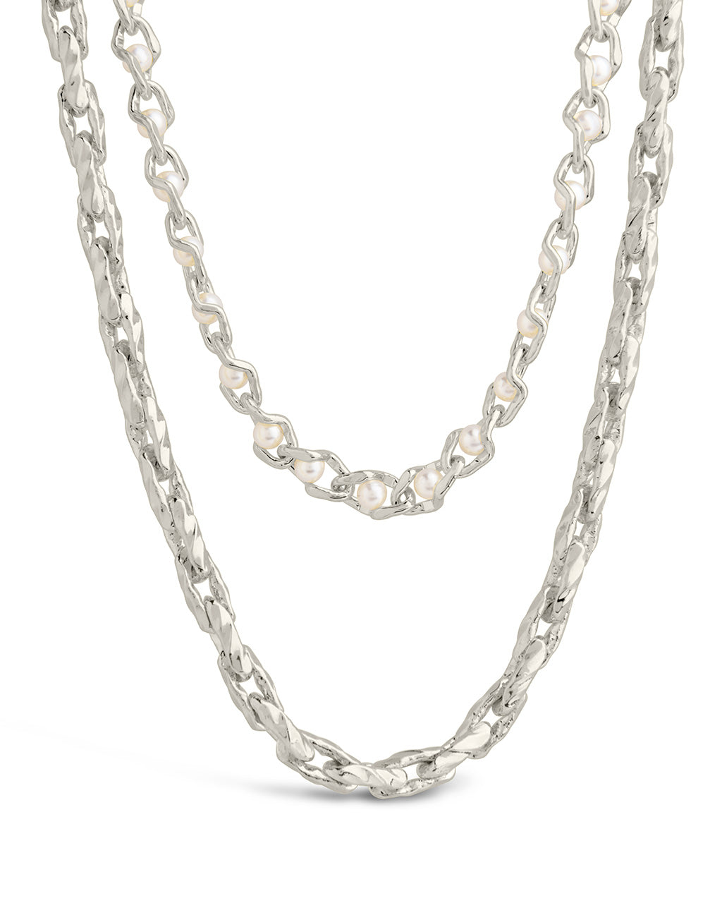 Amedea Pearl & Chain Layered Necklace by Sterling Forever