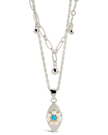 Varuna Turquoise Evil Eye Charm & Chain Layered Necklace by Sterling Forever