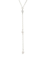 Tyra CZ & Pearl Lariat Necklace by Sterling Forever