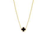 Pave Outlined Four Leaf Clover Necklace by By Adina Eden