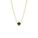 Pave Outlined Four Leaf Clover Necklace by By Adina Eden