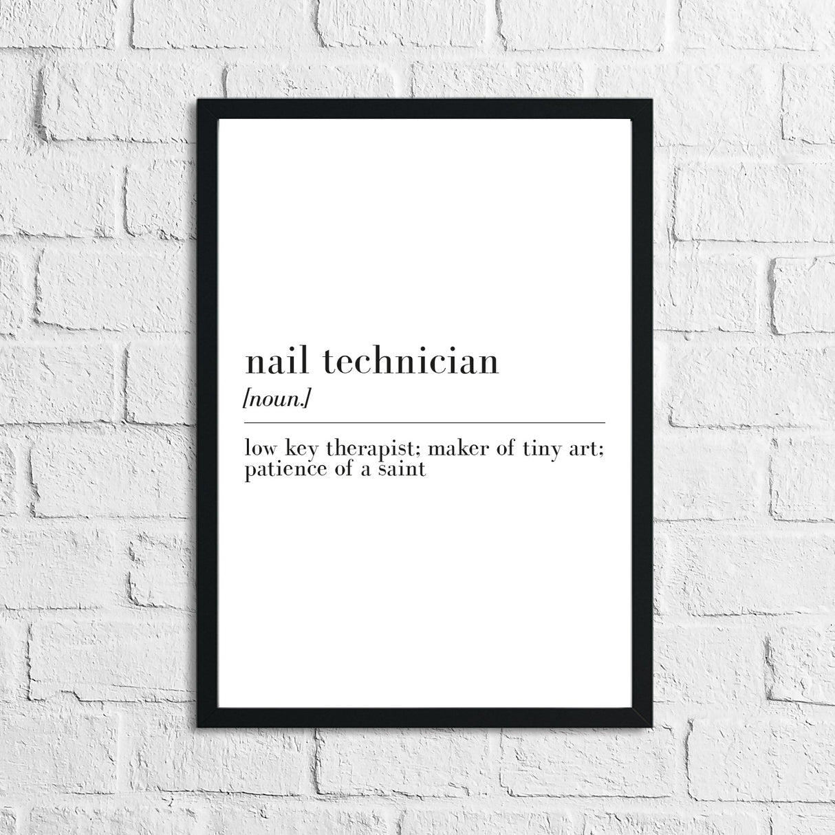 Nail Technician Definition Dressing Room Simple Wall Decor Print by WinsterCreations™ Official Store